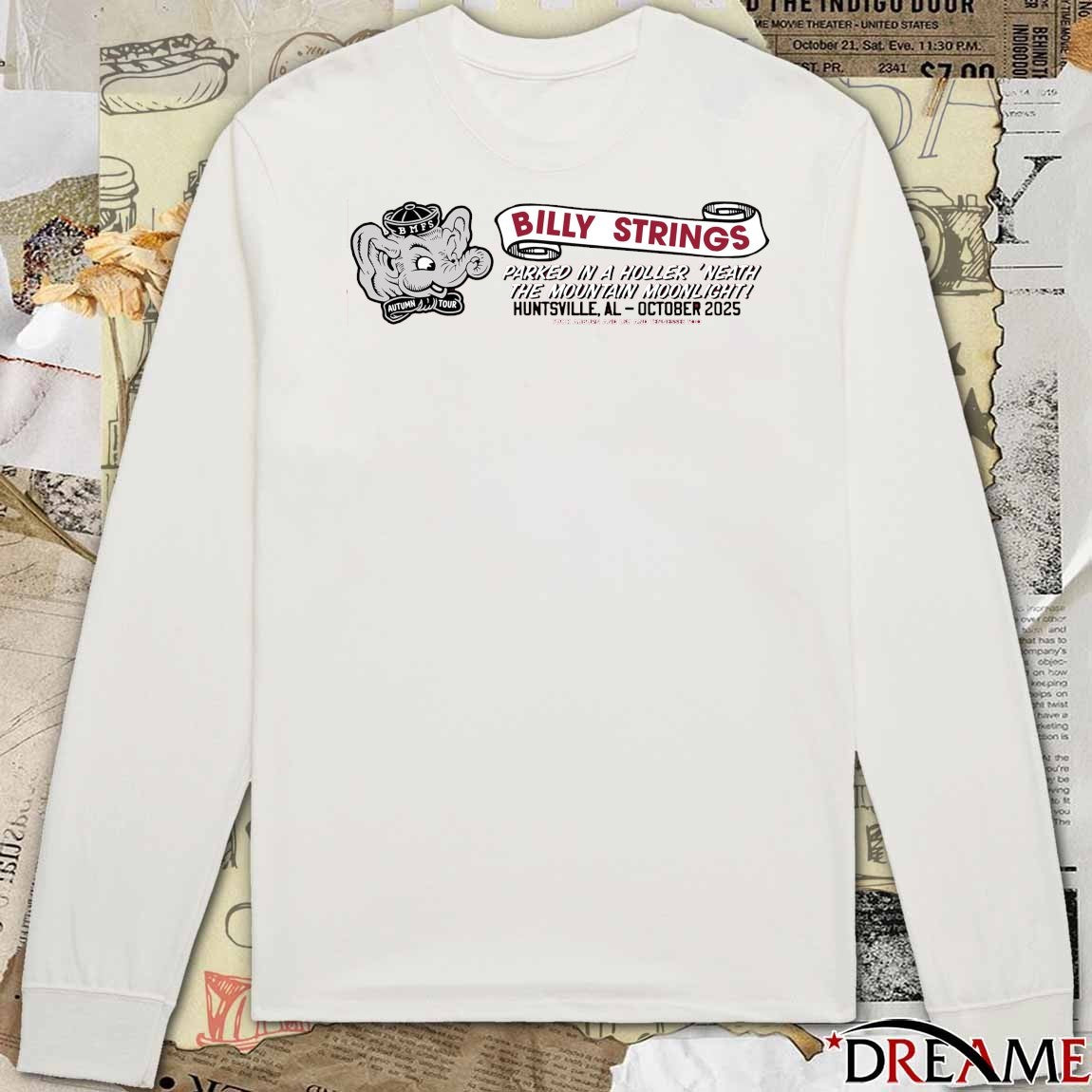 Billy Strings Autumn Tour Parked In A Holler ‘Neath The Mountain Moonlight Huntsville AL October 2025 t-shirt
