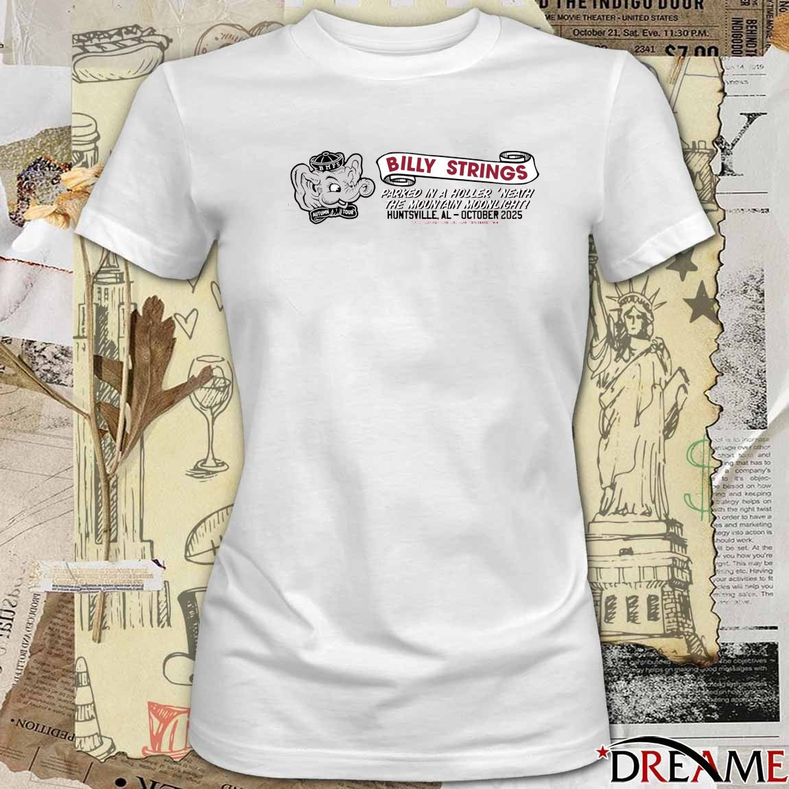 Billy Strings Autumn Tour Parked In A Holler ‘Neath The Mountain Moonlight Huntsville AL October 2025 t-shirt