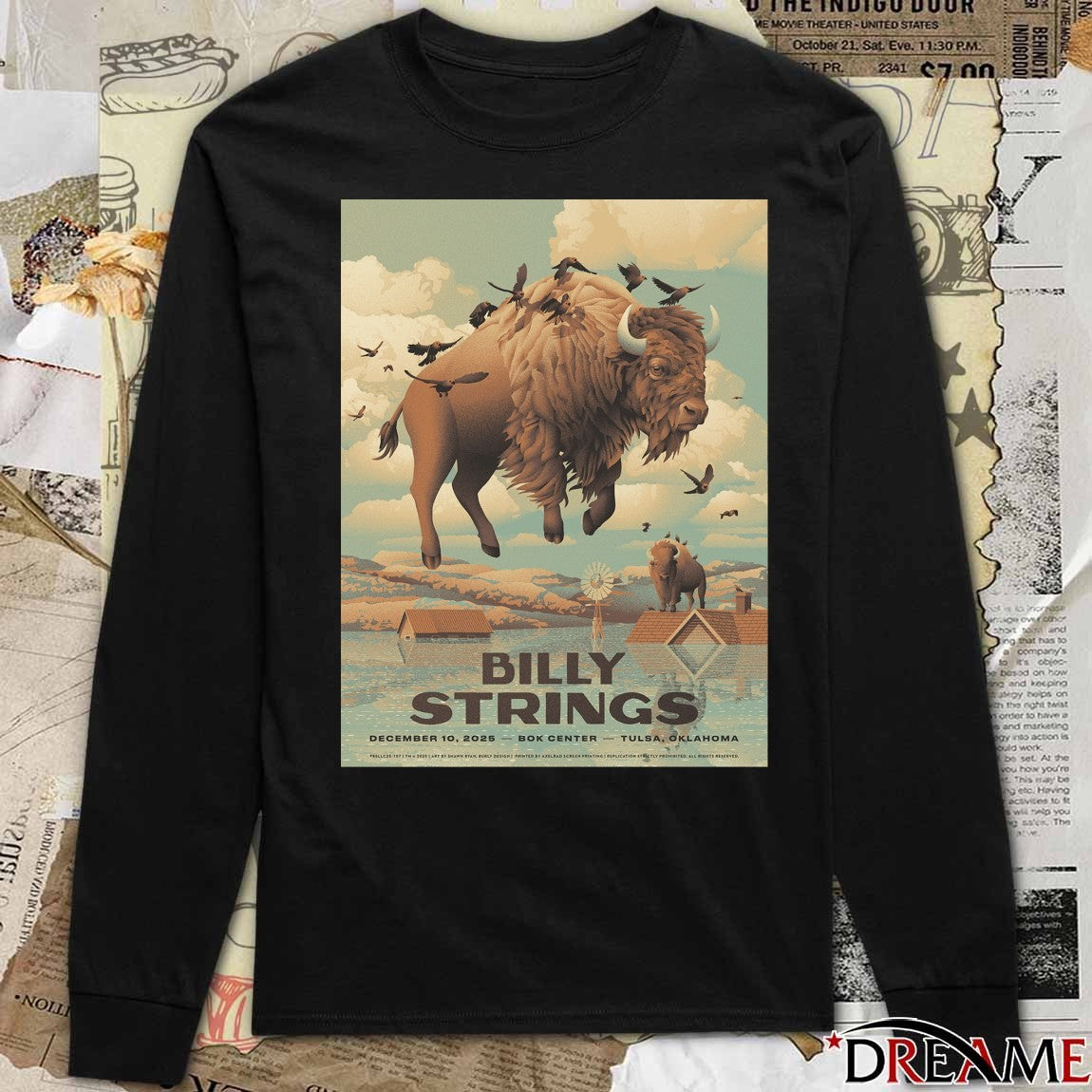 Billy Strings Concert December 10, 2025 BOK Center in Tulsa, Oklahoma Poster t-shirt