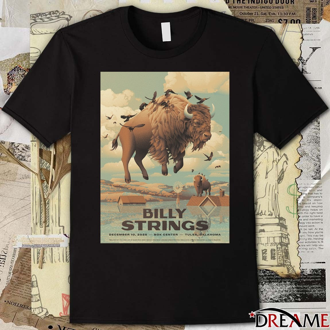 Billy Strings Concert December 10, 2025 BOK Center in Tulsa, Oklahoma Poster t-shirt