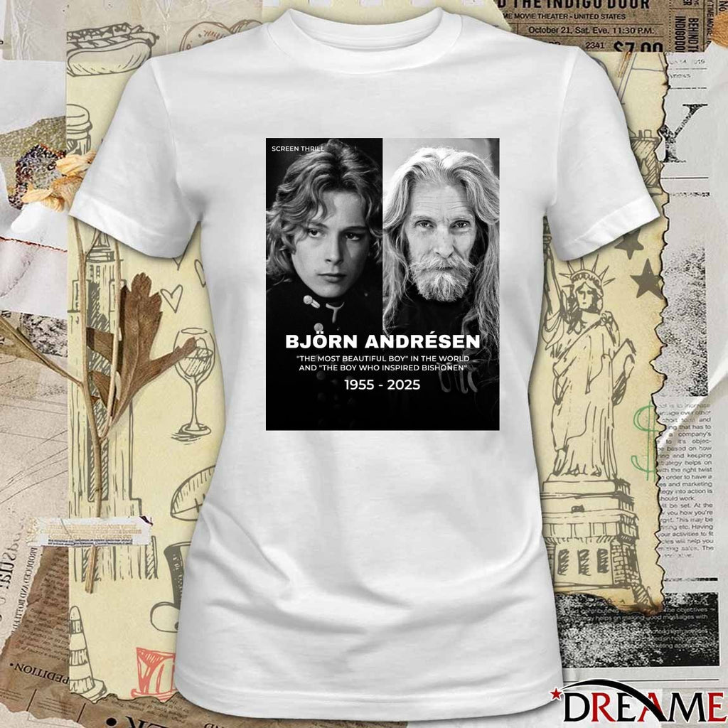 Björn Andrésen The Most Beautiful Boy In The World Has Died At Age 70 1955-2025 Poster t-shirt