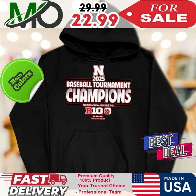 Blue 84 Scarlet Nebraska Huskers 2025 Big Ten Baseball Conference Tournament Champions Fan Shirt