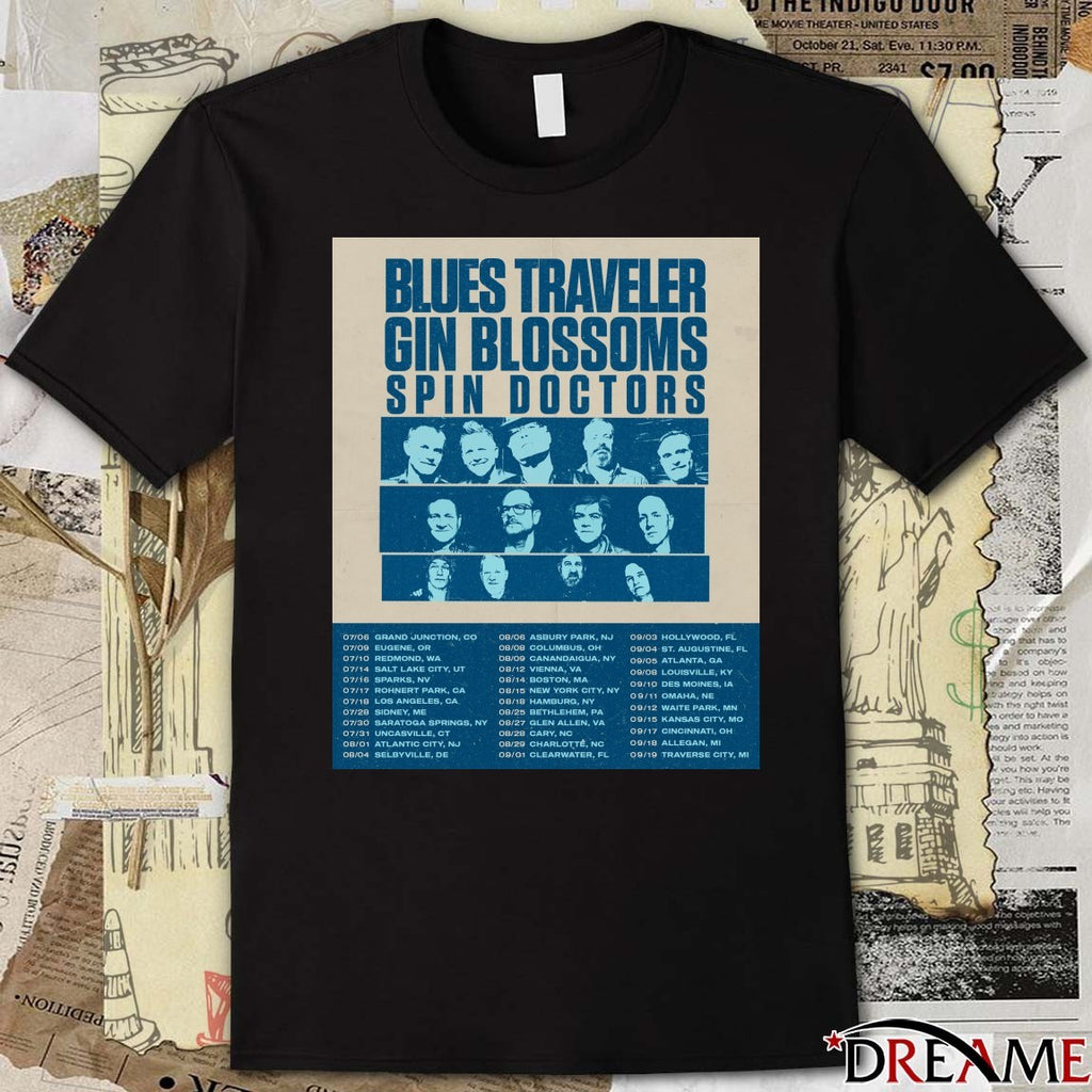 Blues Traveler Gin Blossoms Spin Doctors July – September 2026 Poster t-shirt