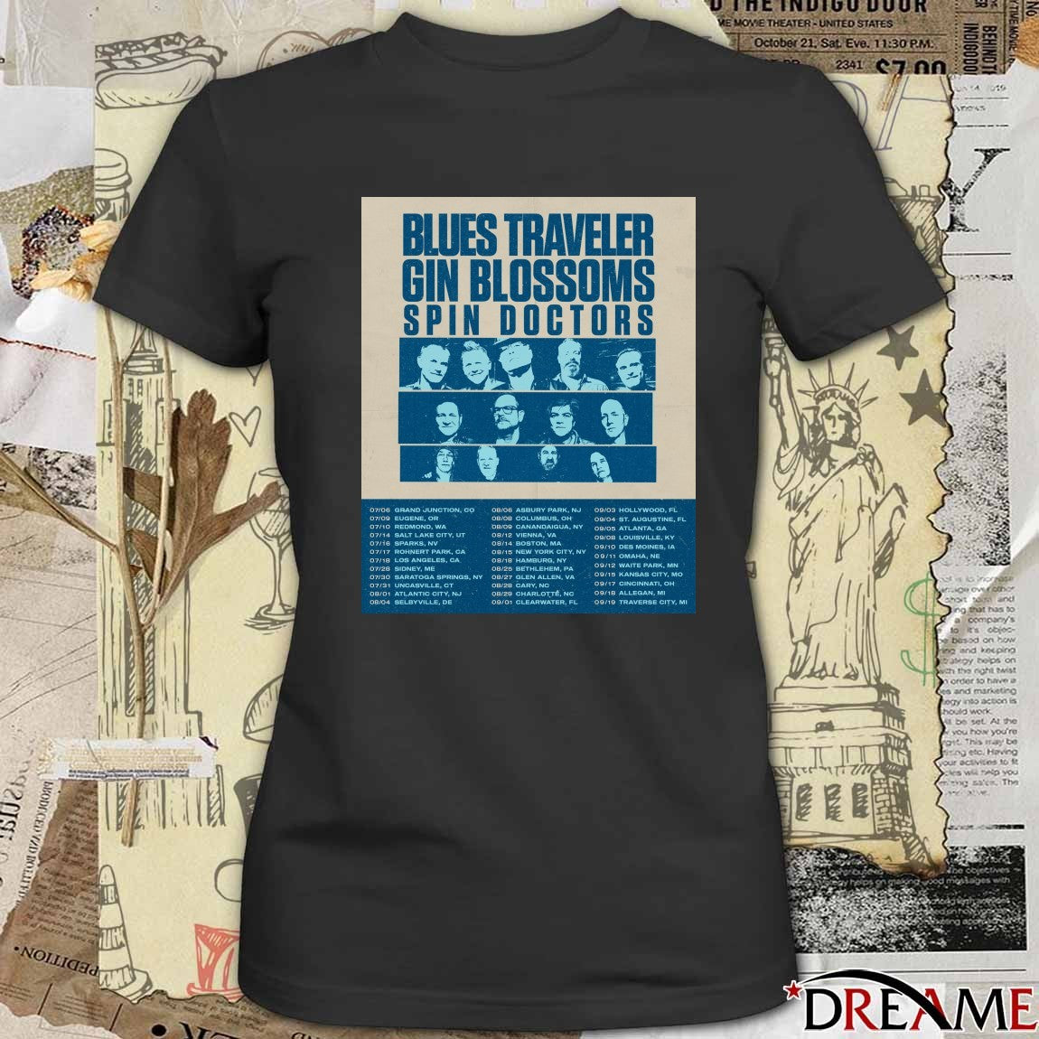 Blues Traveler Gin Blossoms Spin Doctors July – September 2026 Poster t-shirt