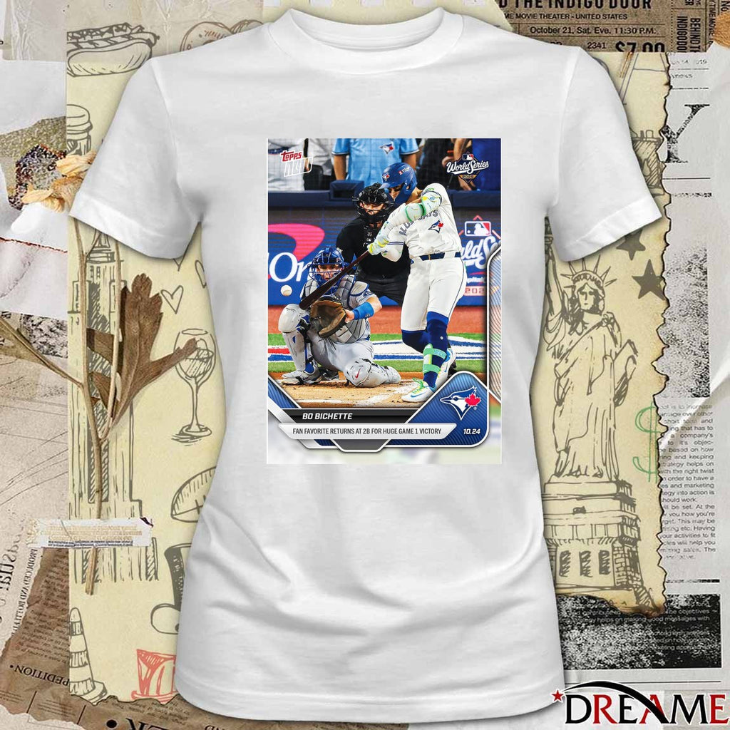 Bo Bichette Toronto Blue Jays 2025 MLB Topps Fan Favourite Returns At 2B For Huge Game 1 Victory t-shirt
