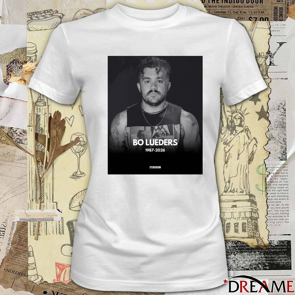 Bo Lueders 1987-2026 Stereogum t-shirt