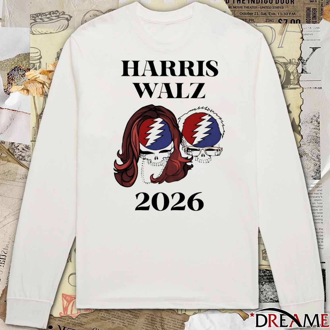 Bob Weir 1947-2026 Skulls Grateful Dead Harris Walz 2026 t-shirt