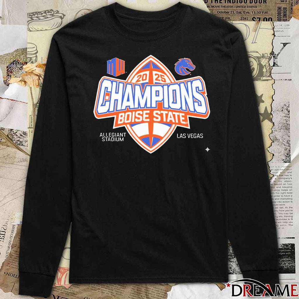 Boise State Broncos 2025 Mountain West Football Champions Allegiant Stadium Las Vegas t-shirt