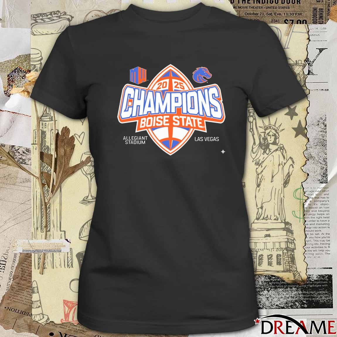 Boise State Broncos 2025 Mountain West Football Champions Allegiant Stadium Las Vegas t-shirt