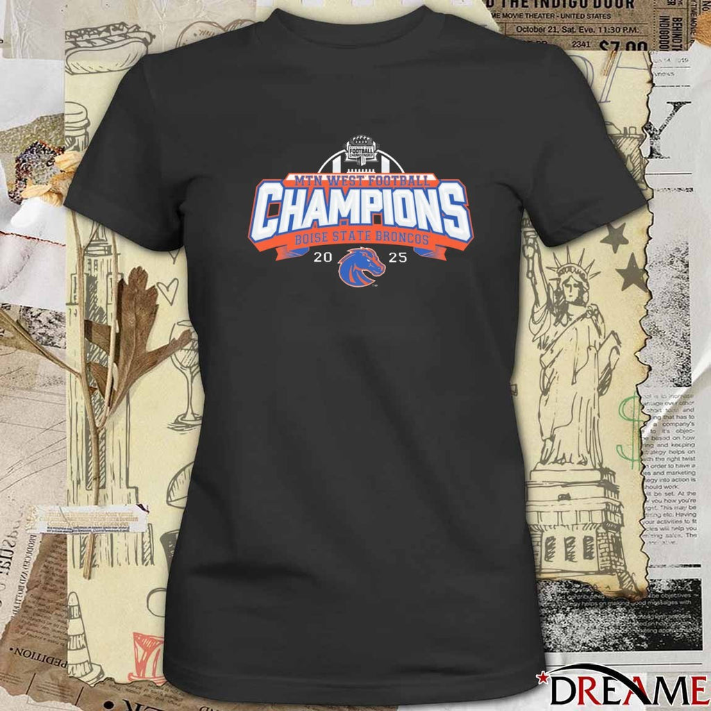 Boise State Broncos Football Mountain West Champions 2025 NIL t-shirt
