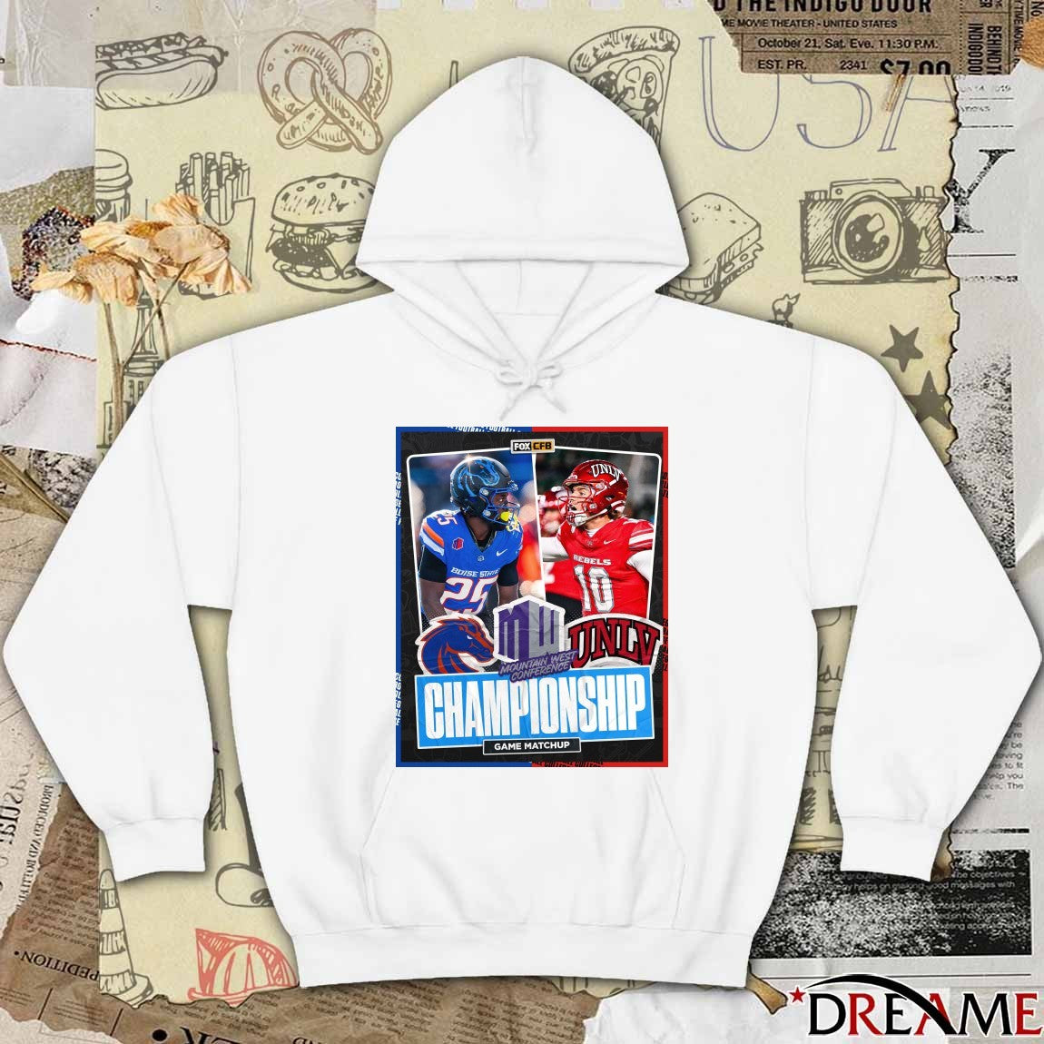 Boise State Broncos vs UNLV Rebels 2025 Mountain West Conference Football Championship Game Matchup Poster t-shirt