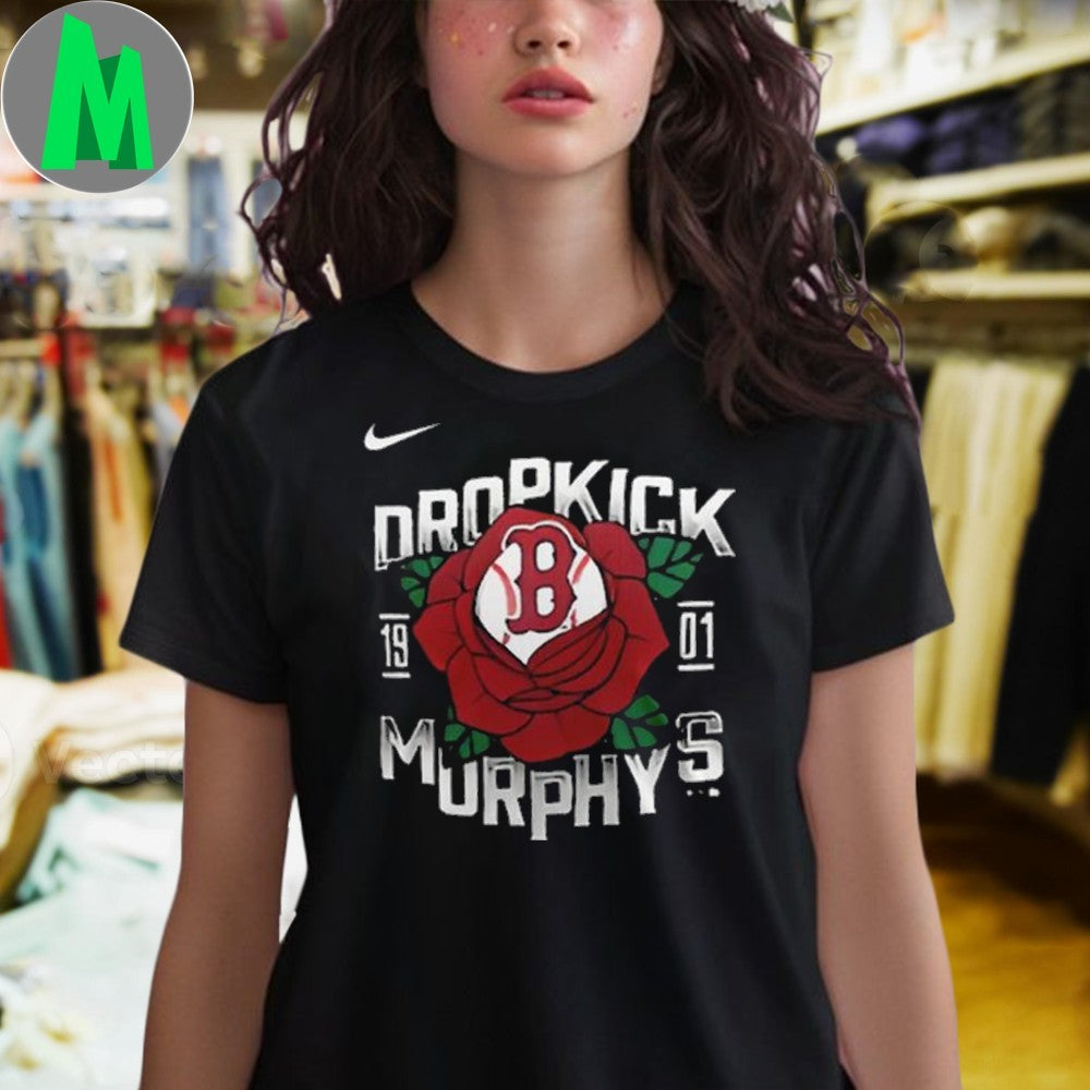 Boston Red Sox x Dropkick Murphys Night 2025 Collaboration T-Shirt Baseball Team Band Merch