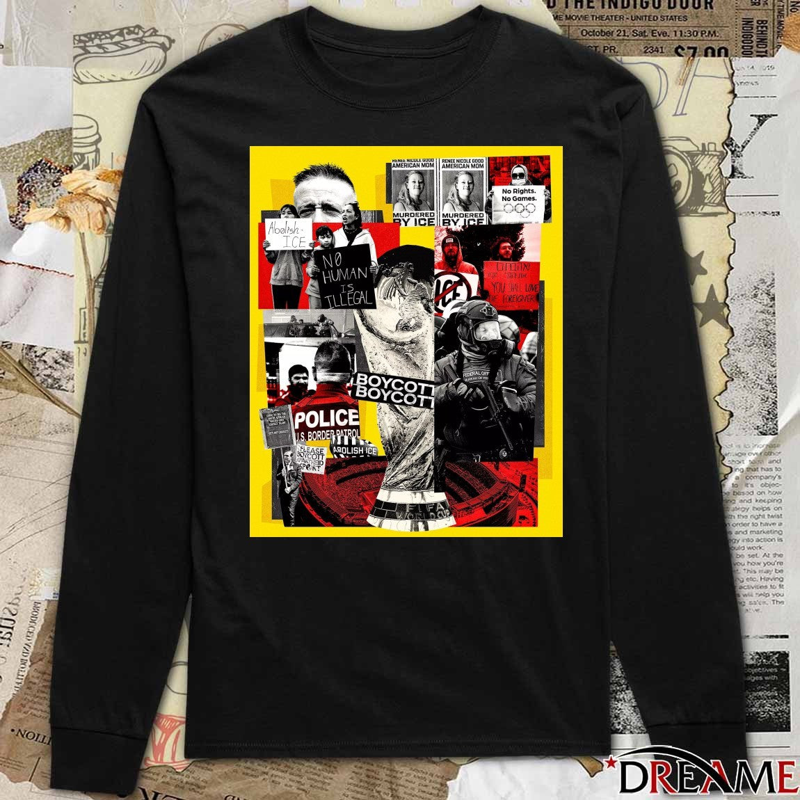 Boycott World Cup 2026 Abolish ICE No Human Is Illegal Poster t-shirt