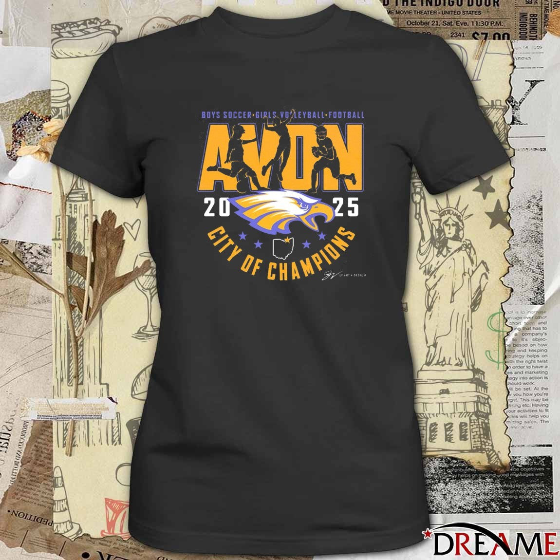 Boys Soccer Girls Volleyball Football Avon City Of Champions 2025 t-shirt