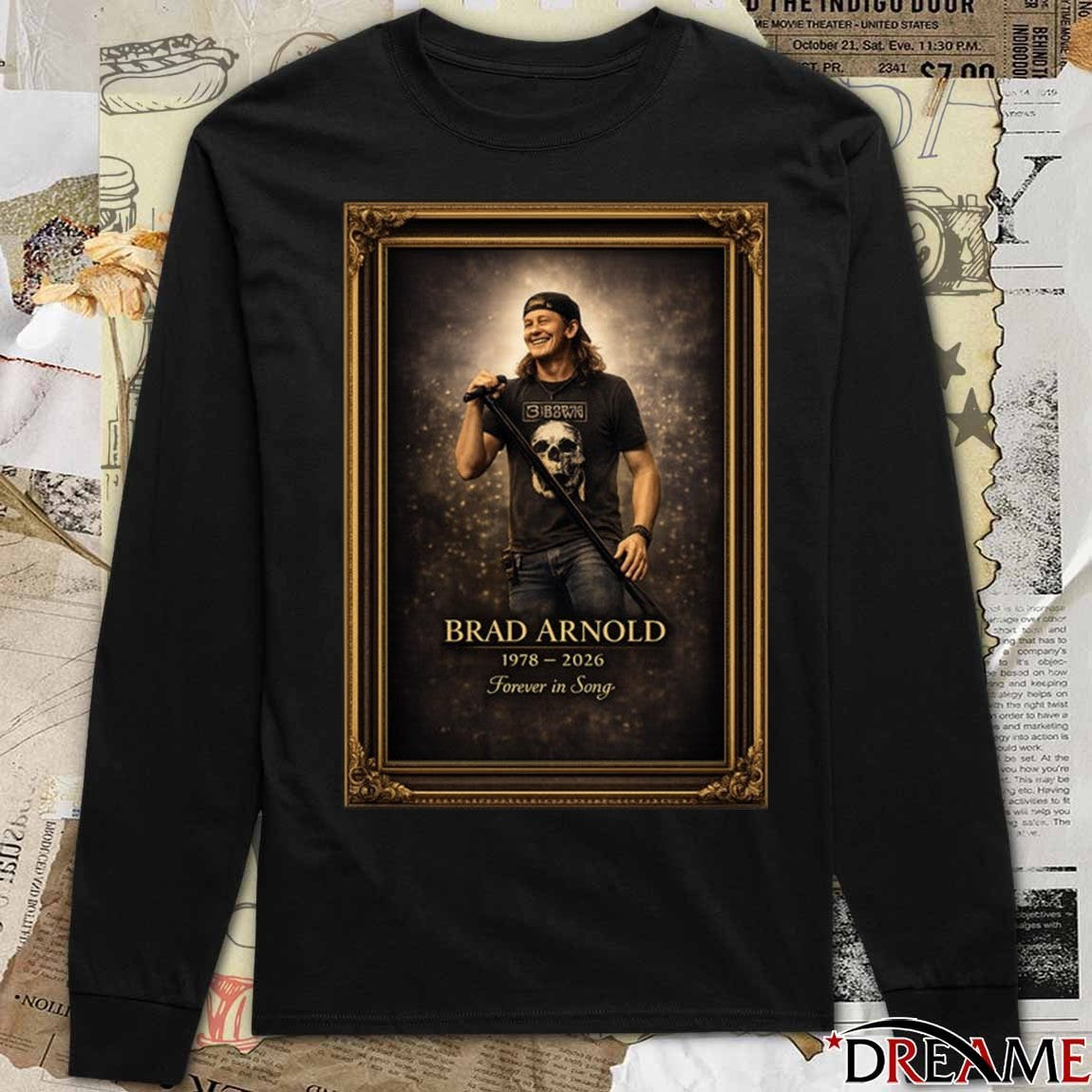 Brad Arnold 1978 – 2026 Forever In Song Vintage Memorial t-shirt