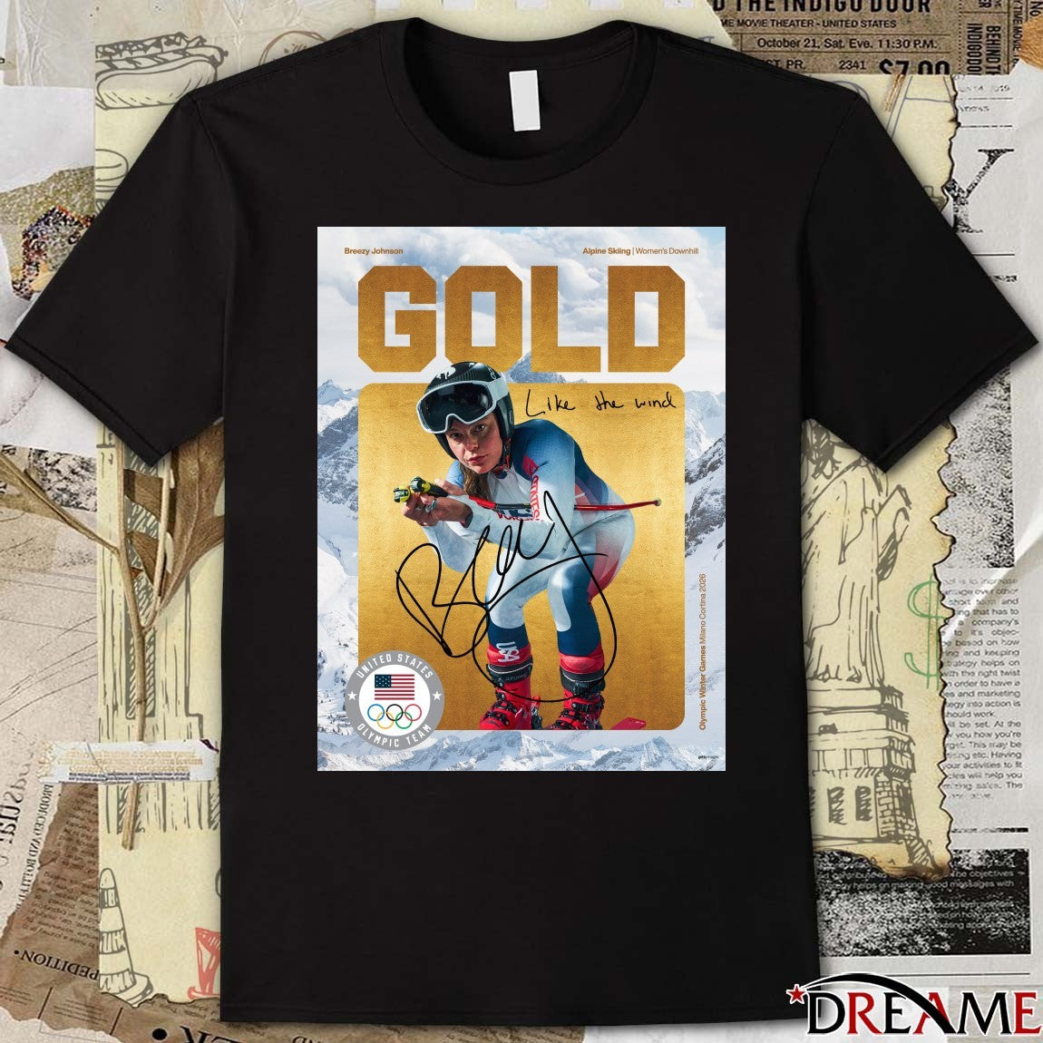 Breezy Johnson Wins Gold Like The Wind Winter Olympics Poster t-shirt