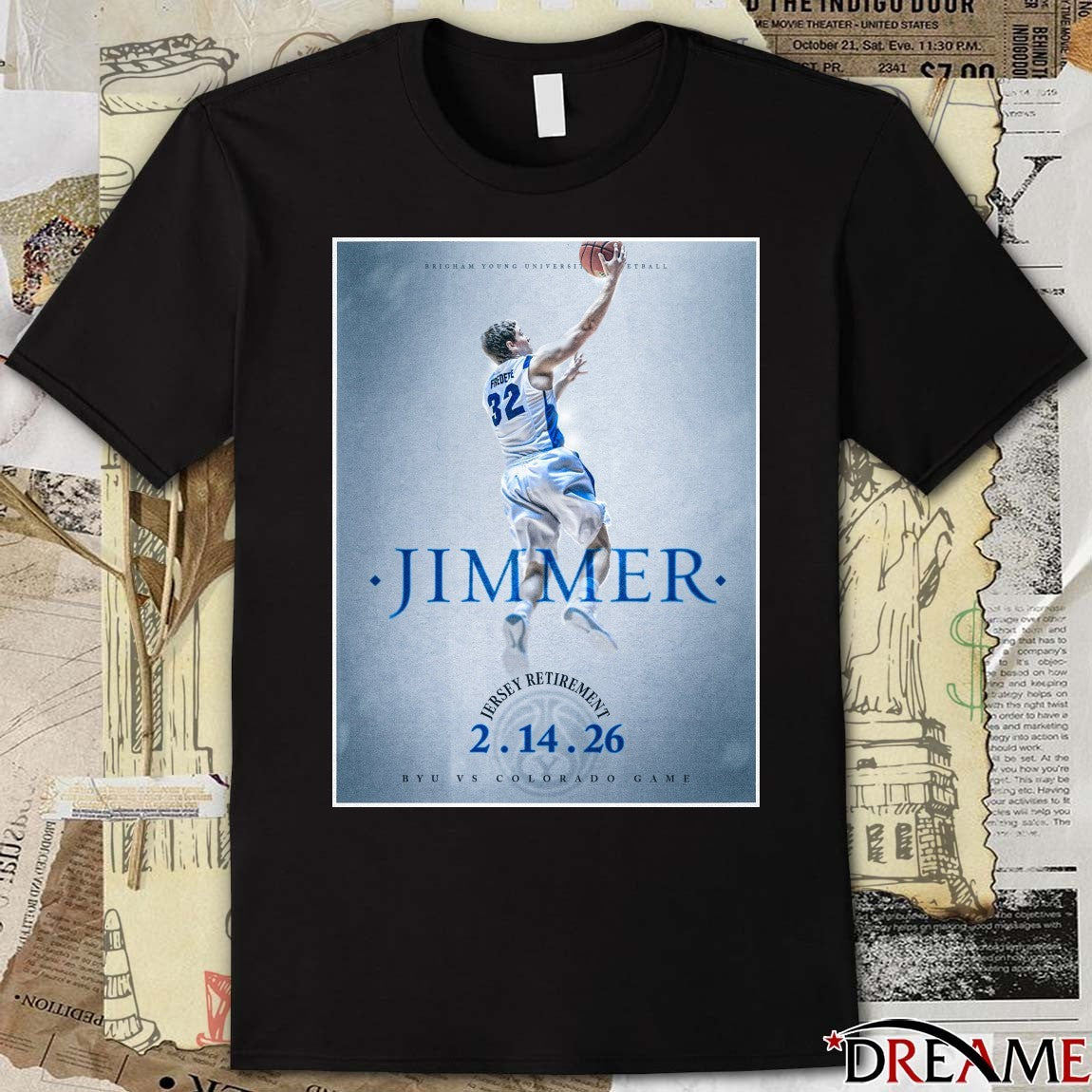 Brigham Young University Basketball Jimmer February 14 2026 Byu Vs Colorado Game Poster t-shirt