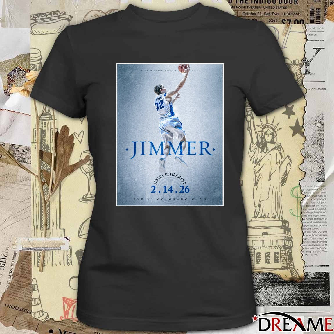 Brigham Young University Basketball Jimmer February 14 2026 Byu Vs Colorado Game Poster t-shirt