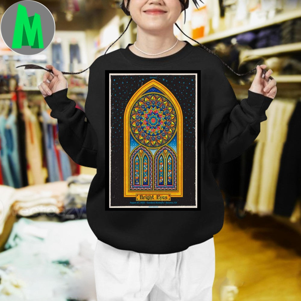 Bright Eyes August 27 2025 Sonoma CA Stained Glass Poster Graphic T-Shirt