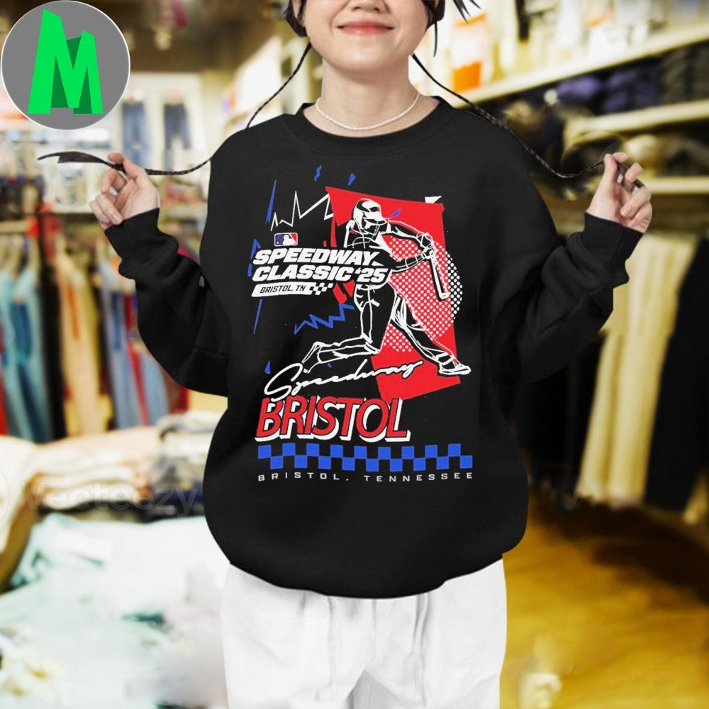 Bristol TN Speedway Classic ’25 Baseball & Racing Crossover T-Shirt