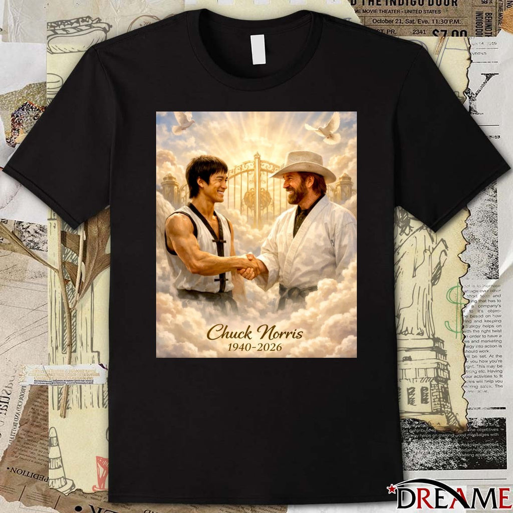 Bruce Lee In Loving Memory Chuck Norris 1940 – 2026 t-shirt