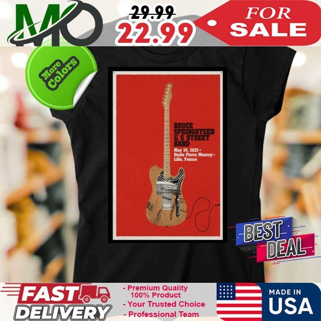 Bruce Springsteen & E Street Band May 24 2025 Lille France Stade Pierre Mauroy Official Concert Tour Shirt