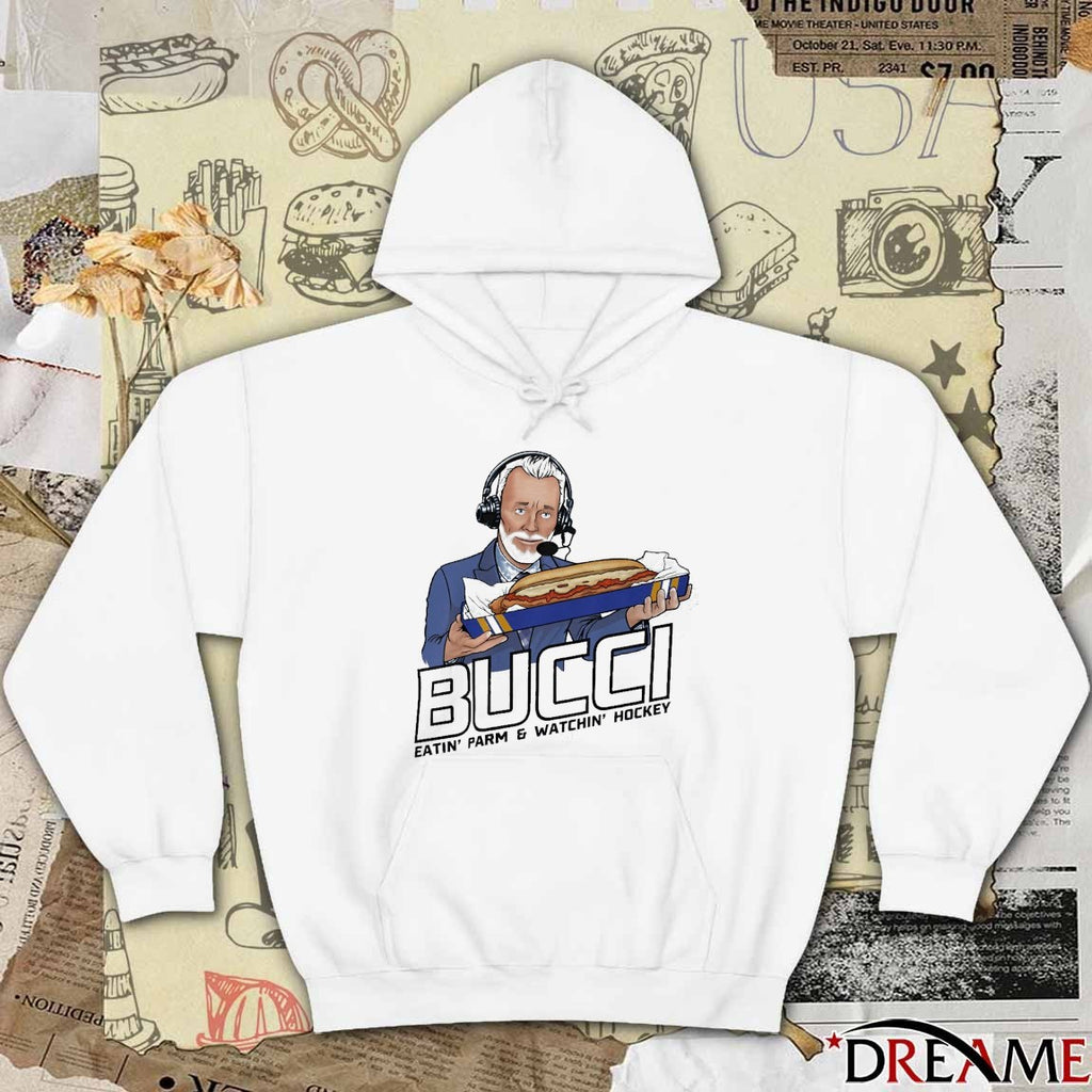 Bucci Eatin’ Parm And Watchin’ Hockey t-shirt