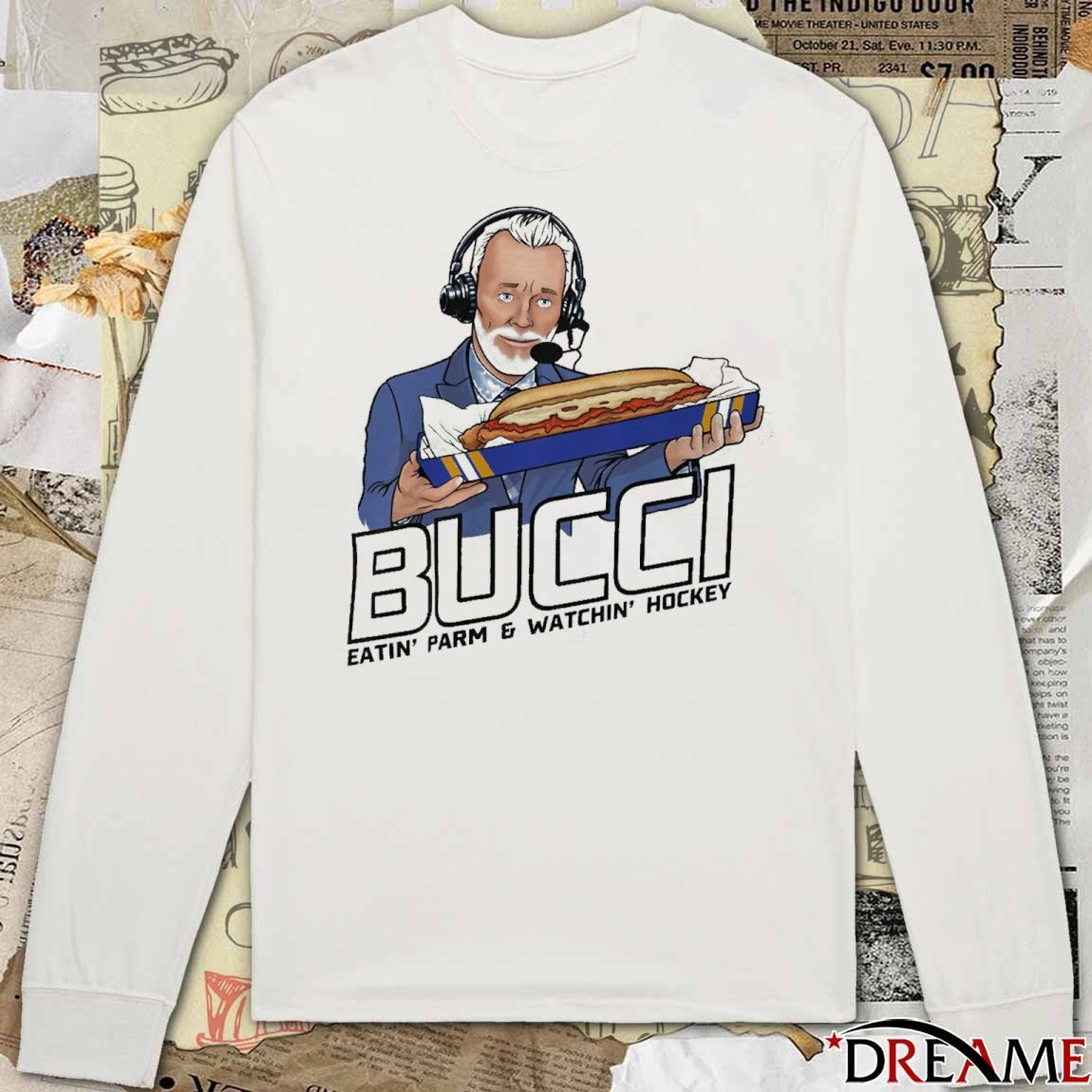 Bucci Eatin’ Parm And Watchin’ Hockey t-shirt