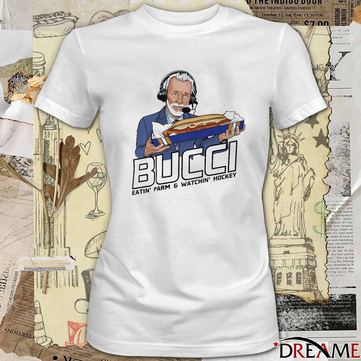 Bucci Eatin’ Parm And Watchin’ Hockey t-shirt