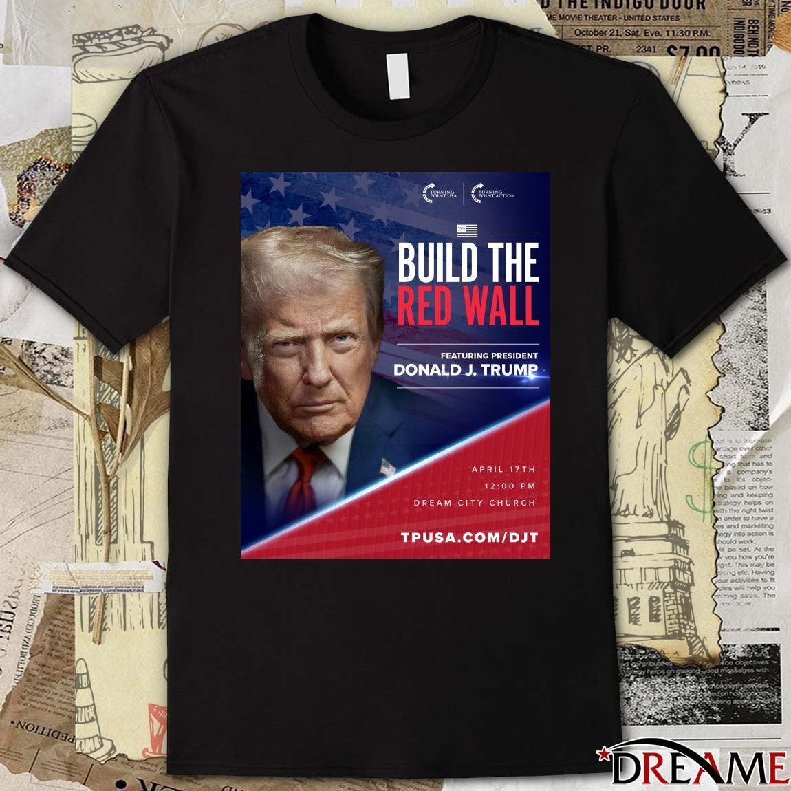 Build The Red Wall Featuring President Donald J. Trump Arizona Poster t-shirt