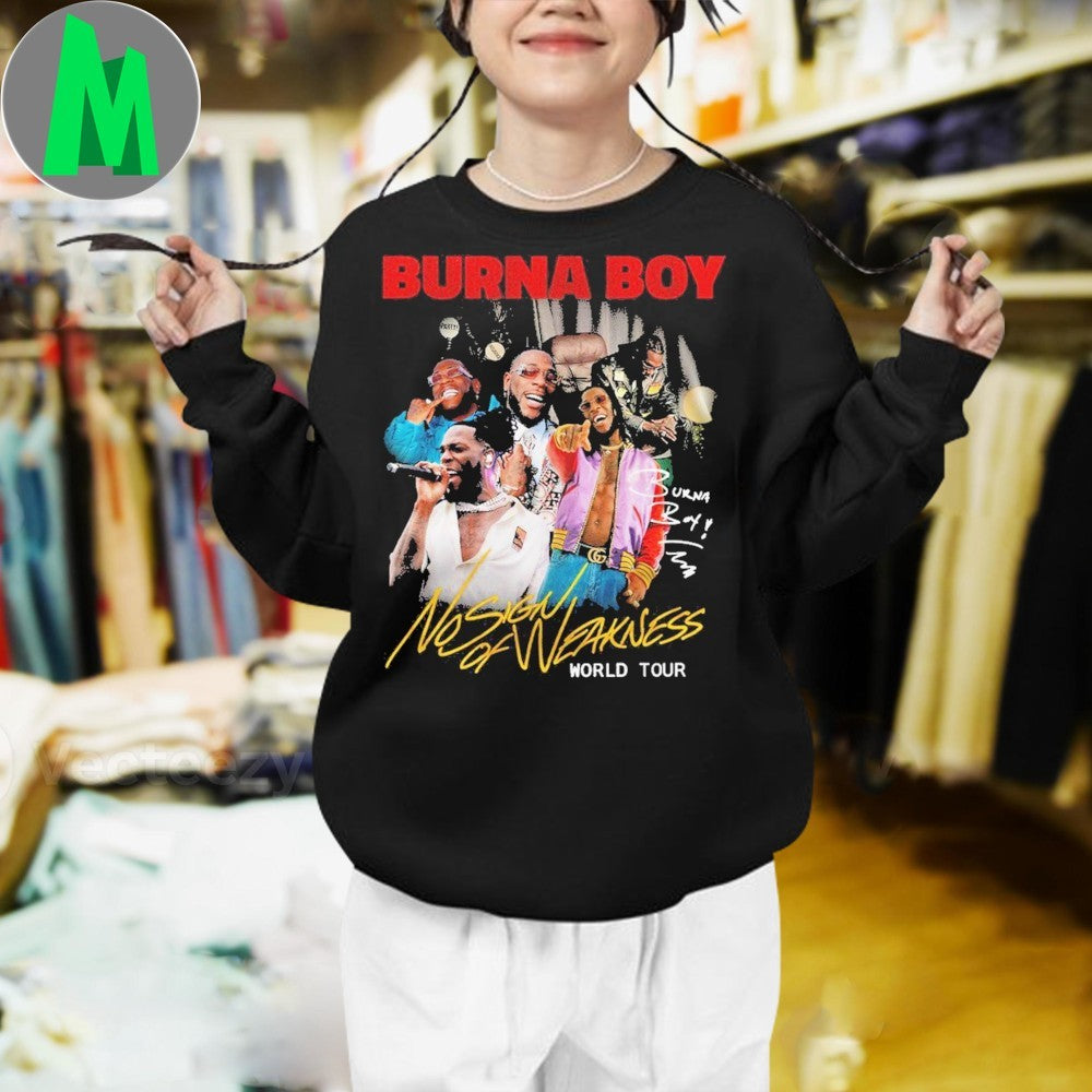 Burna Boy No Sign of Weakness Tour 15th Anniversary 2025 Shirt