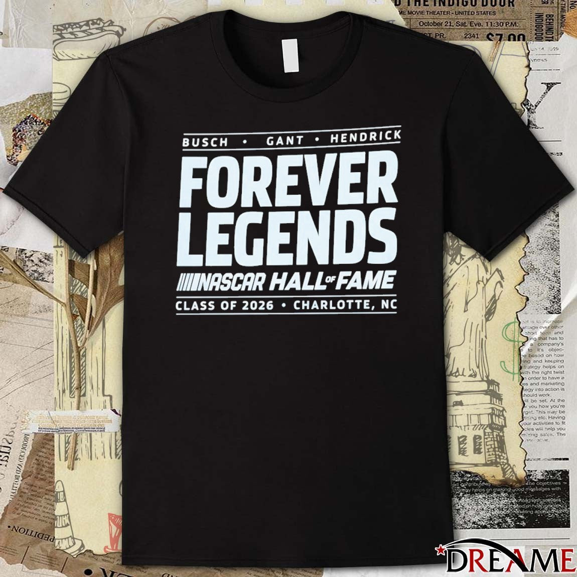 Busch Gant Hendrick Forever Legends Nascar Hall Of Fame Class Of 2026 Charlotte, Nc t-shirt