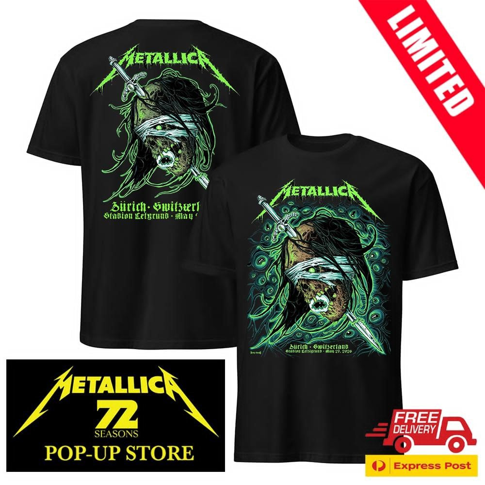 By Mark Richards Metallica Stadion Letzigrund Zurich 2026 Two-Sided Shirt