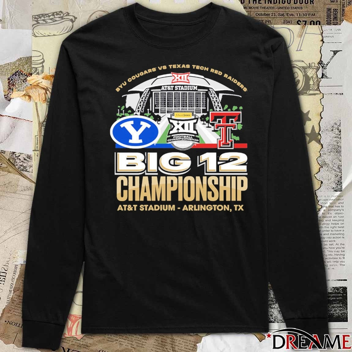 Byu Cougars Vs Texas Tech Red Raiders 2025 Big 12 Football Championship AT&T Stadium Arlington TX t-shirt