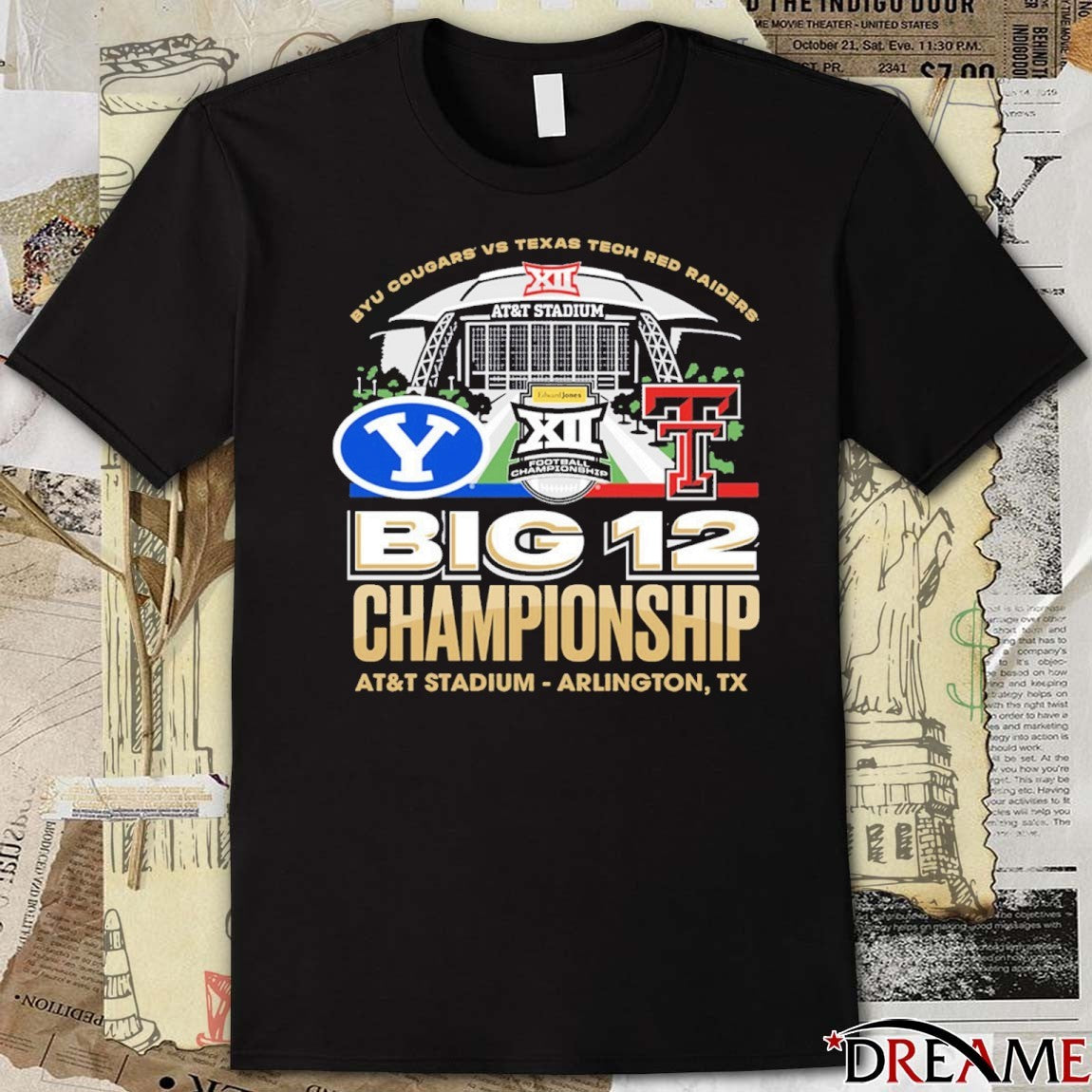 Byu Cougars Vs Texas Tech Red Raiders 2025 Big 12 Football Championship AT&T Stadium Arlington TX t-shirt