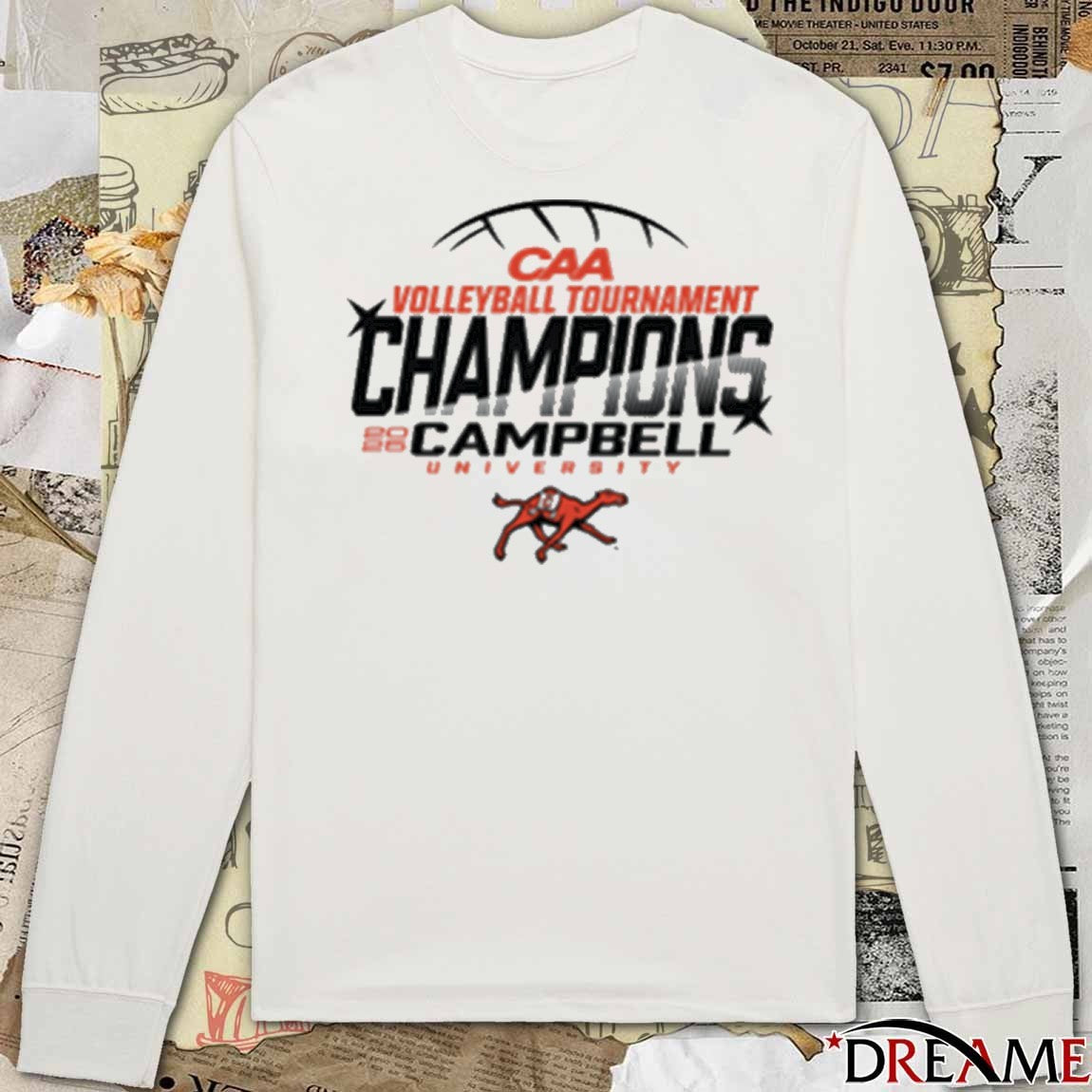 CAA Volleyball Tournament 2025 Campbell University Logo t-shirt