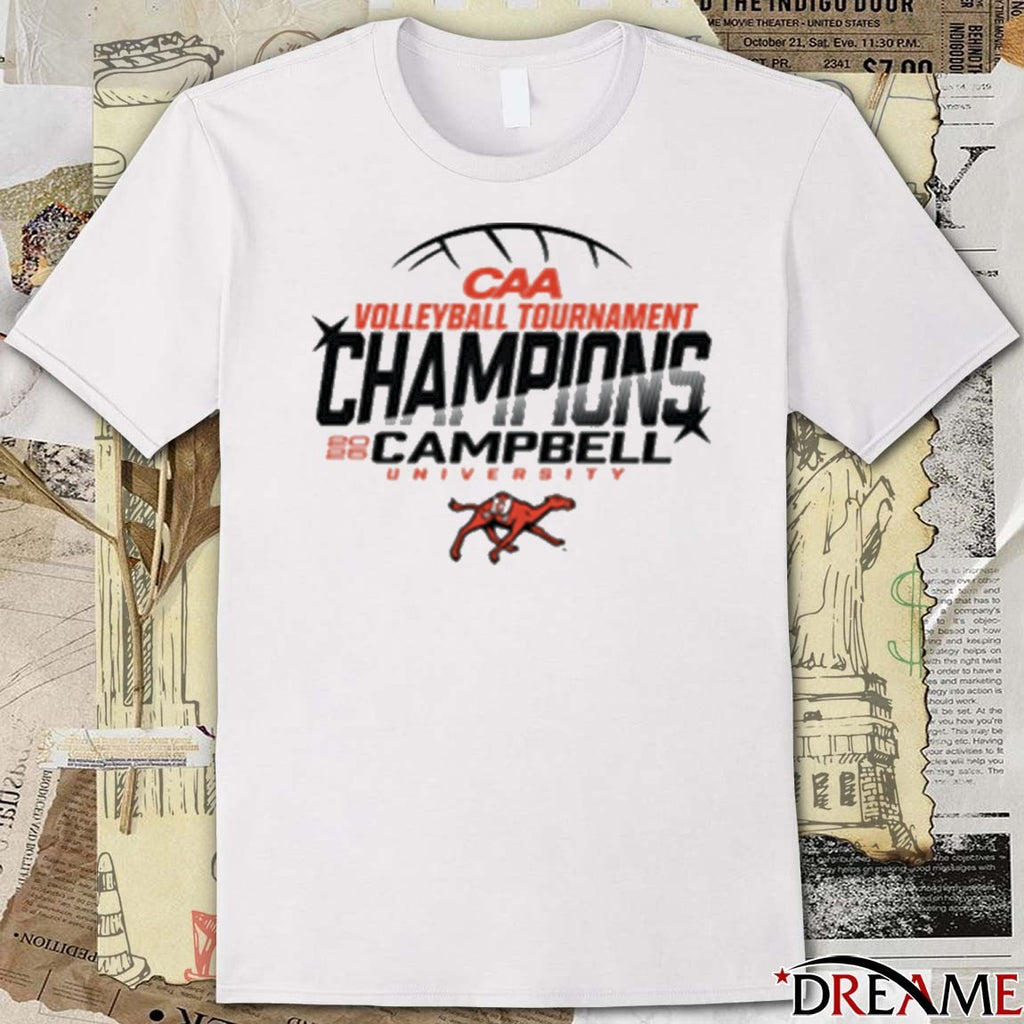 CAA Volleyball Tournament 2025 Campbell University Logo t-shirt