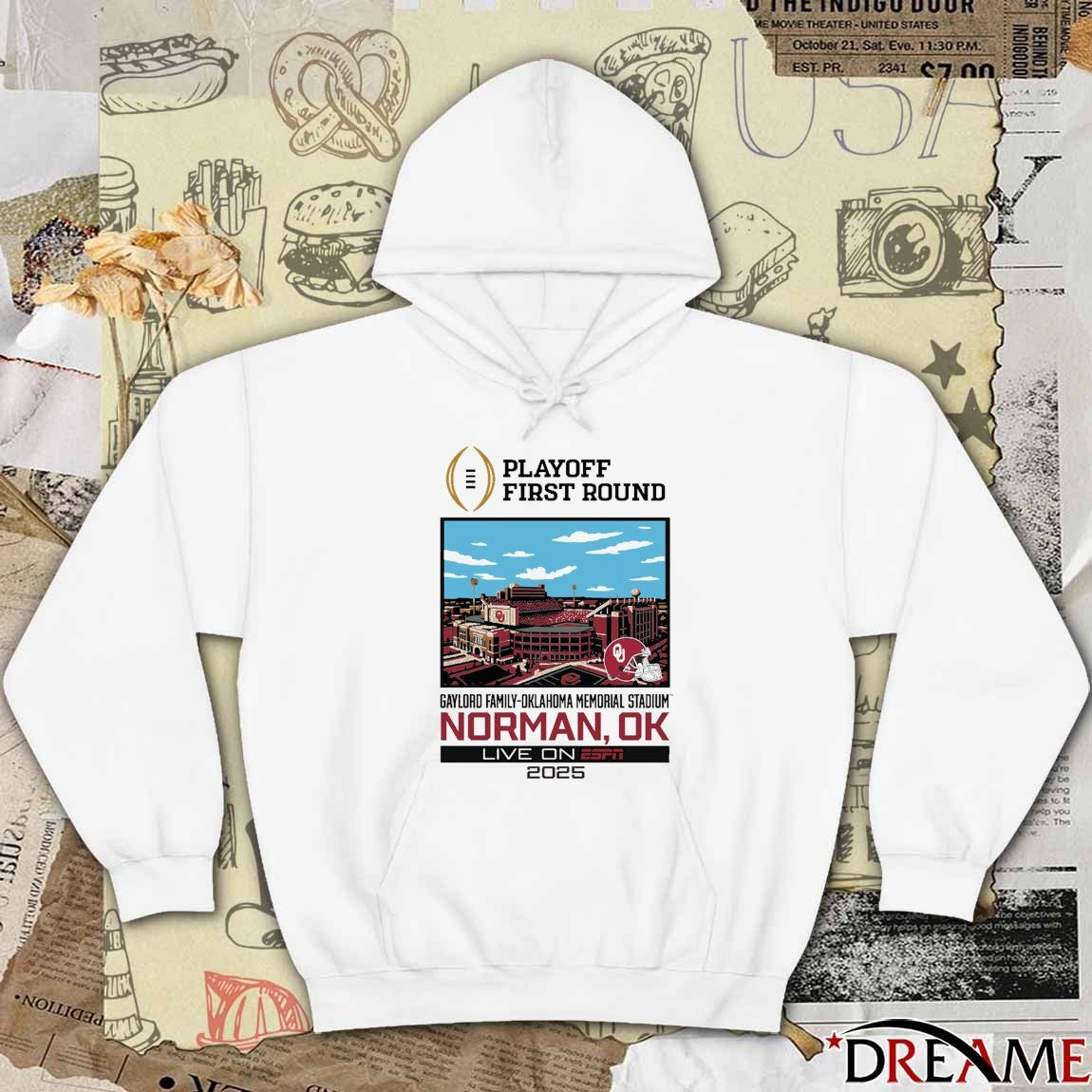 CFP ’25-’26 Oklahoma Sooners 1st Round Live From Gaylord Family Oklahoma Memorial Stadium Norman OK t-shirt