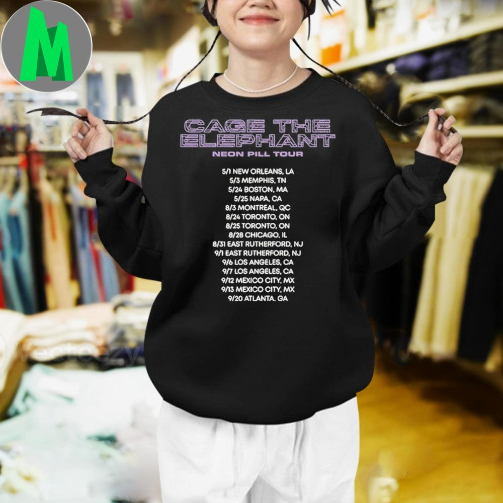 Cage The Elephant Neon Pill Tour 2025 Shirt