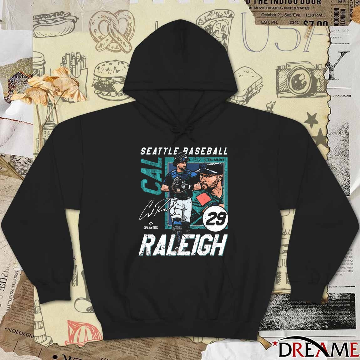 Cal Raleigh 29 Seattle Mariners MLB Baseball Players Signature Graphic t-shirt