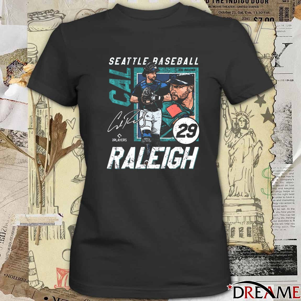 Cal Raleigh 29 Seattle Mariners MLB Baseball Players Signature Graphic t-shirt