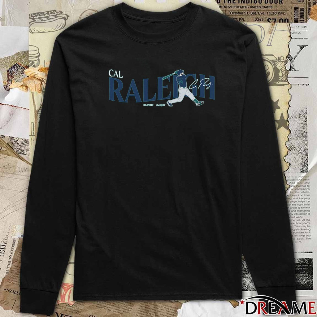 Cal Raleigh Seattle Mariners MLB Slash Line Signature Painting t-shirt