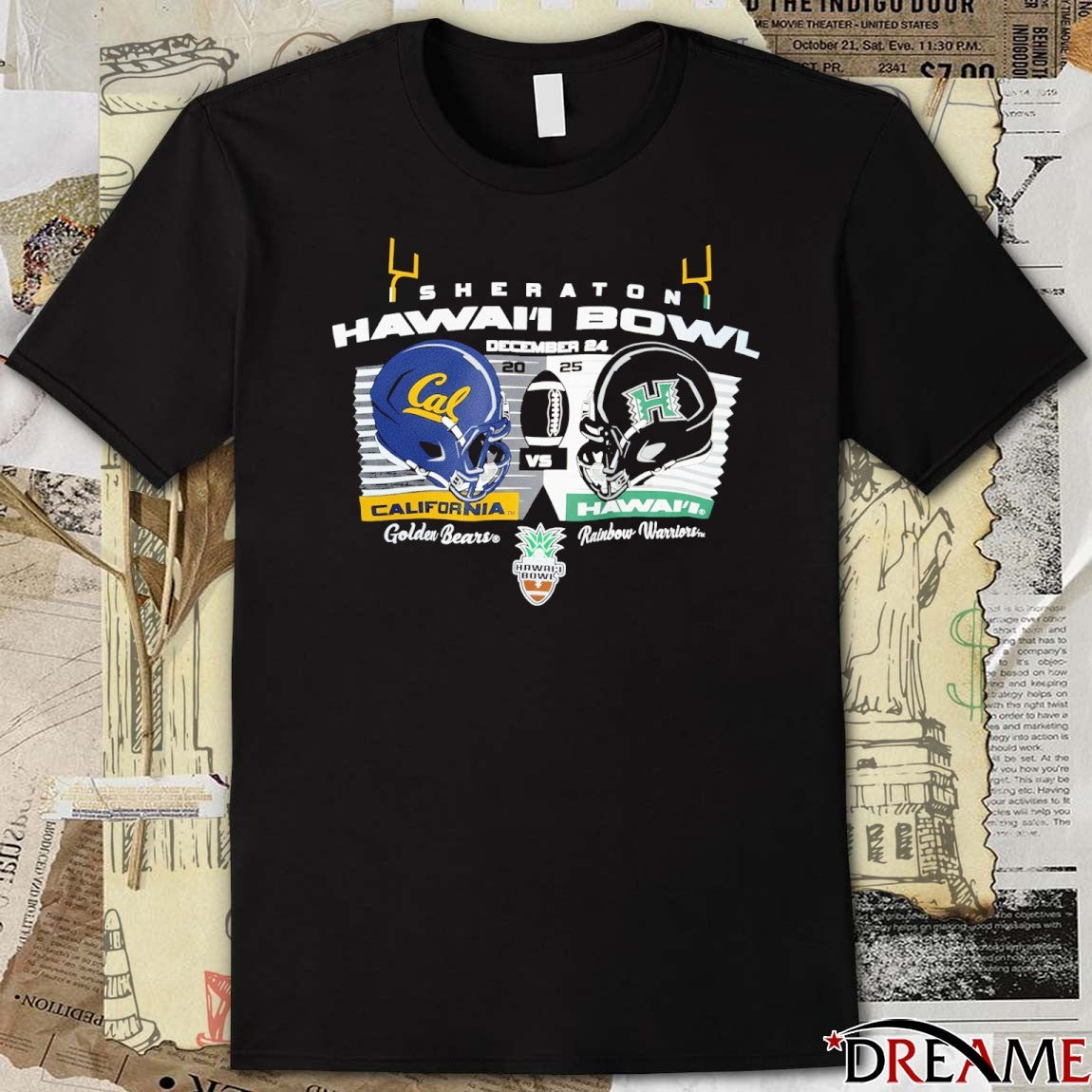 California Golden Bears vs. Hawai’i Rainbow Warriors 2025 Sheraton Hawai’i Bowl December 24 Helmets t-shirt