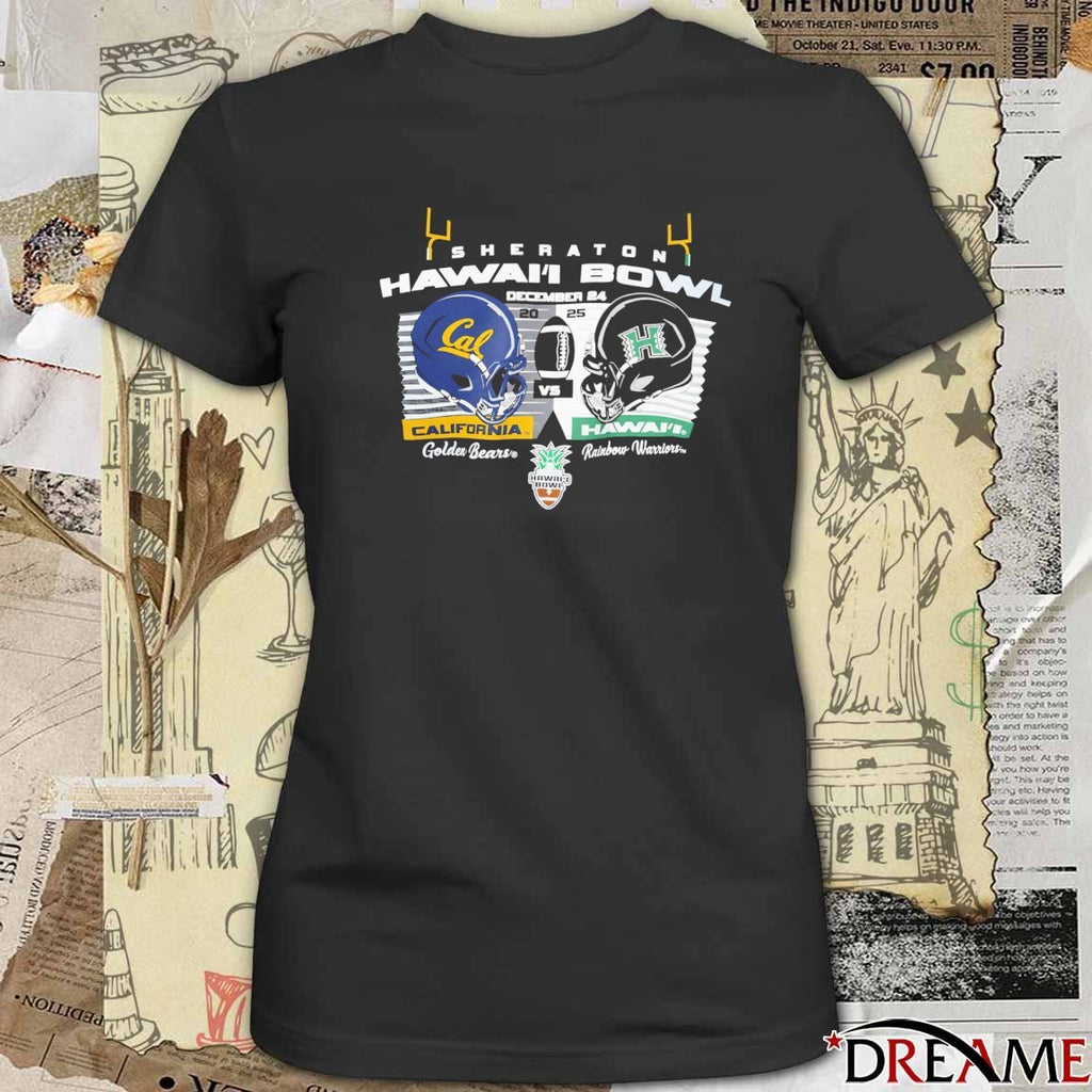 California Golden Bears vs. Hawai’i Rainbow Warriors 2025 Sheraton Hawai’i Bowl December 24 Helmets t-shirt