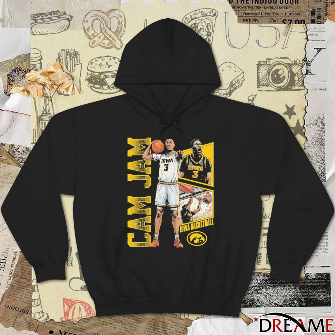 Cam Manyawu Iowa Hawkeyes Men’s Basketball Cam Jam 90s Retro t-shirt
