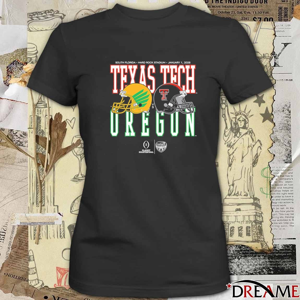 Capital One Orange Bowl January 1 2026 Oregon vs Texas Tech Helmet Matchup t-shirt