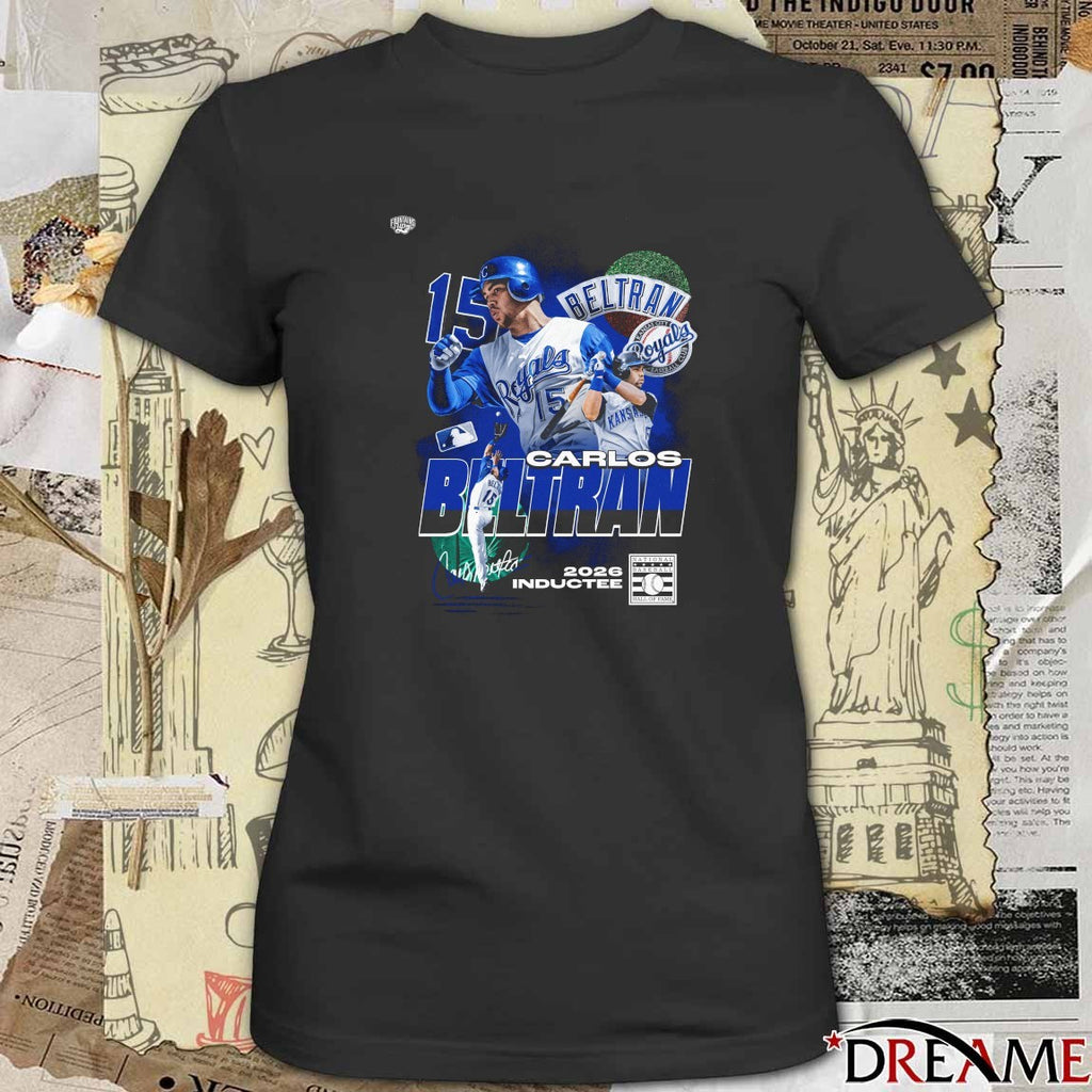 Carlos Beltrán Kansas City Royals National Baseball Hall of Fame 2026 Inductee Signature t-shirt