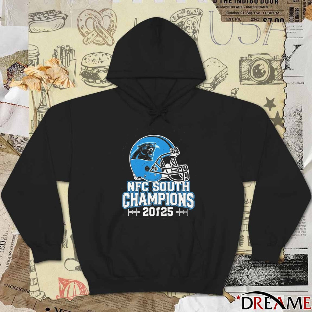 Carolina Panthers 2025 NFC South Champions Helmet t-shirt
