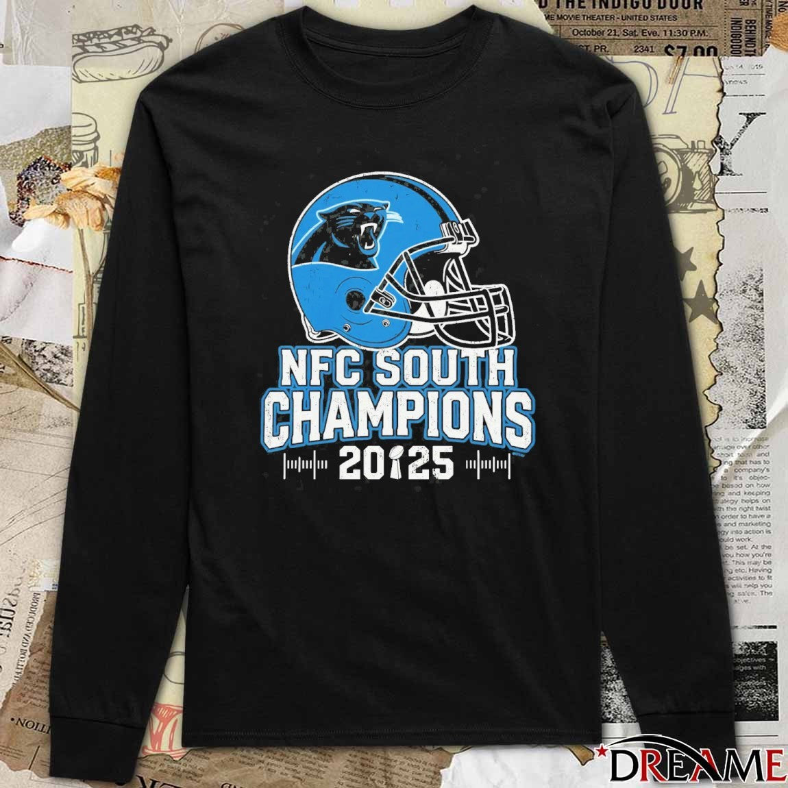 Carolina Panthers 2025 NFC South Champions Helmet t-shirt