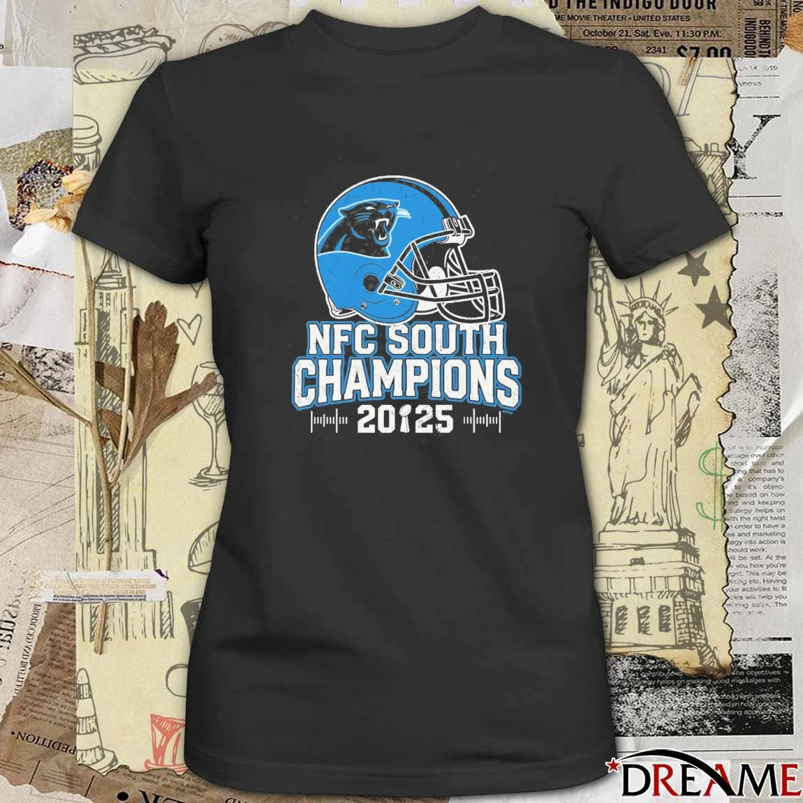 Carolina Panthers 2025 NFC South Champions Helmet t-shirt